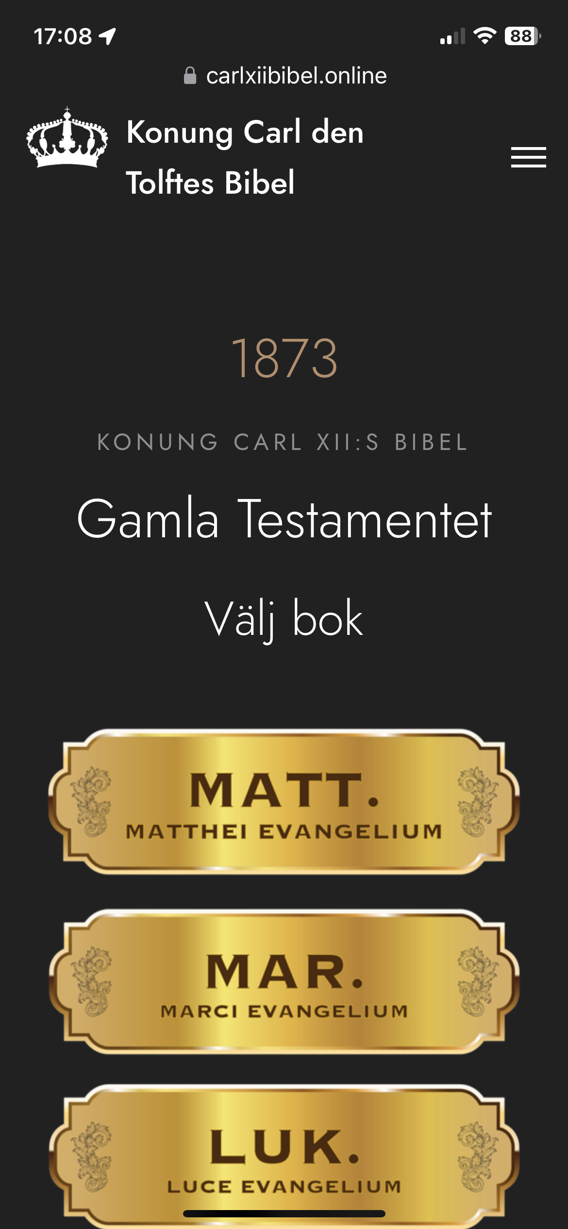 1873 Biblia, Heliga Skrift, Carl XII:s Bibel
